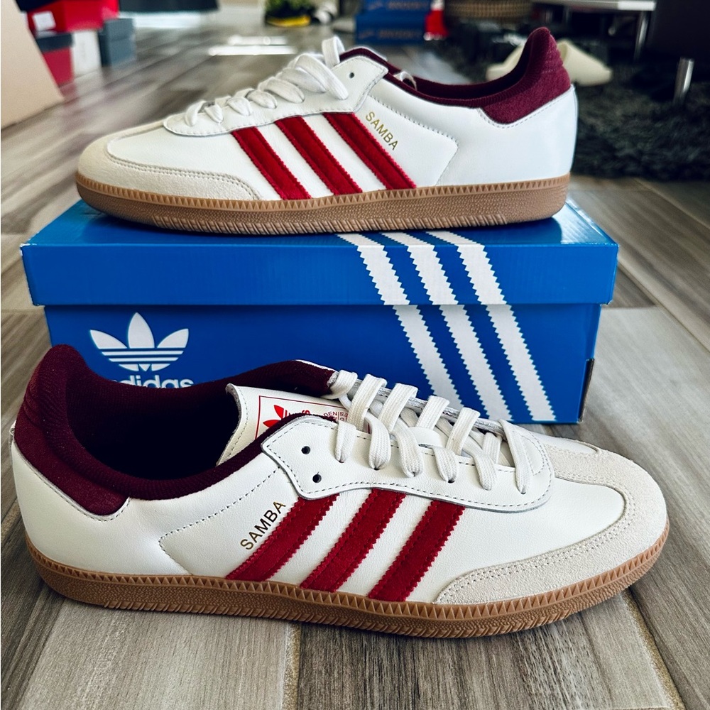 Men's Adidas Originals Samba OG Casual Shoes  - White Better Scarlet Shadow Red